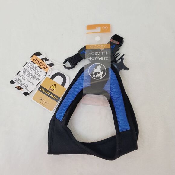 Gooby Escape Free Easy Fit Dog Harness Blue Medium 18 to 21.75 Inch Chest New - Picture 4 of 12